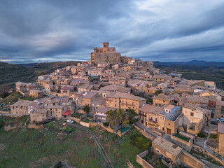 Fototapeta premium Sunset in Ujué, medieval town. Middle Zone, Navarra