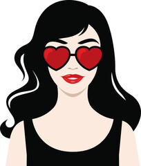 Vector stylized portrait of a girl. Fashion avatar for social network
