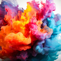 Chromatic clouds, Vibrant plumes of colored smoke, a mesmerizing and dynamic concept for creating visually captivating stock photos.