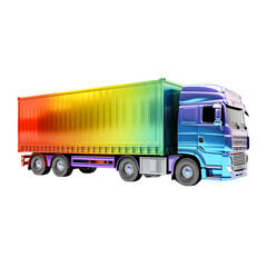 Truck cargo isolated on transparent background Generative AI	
