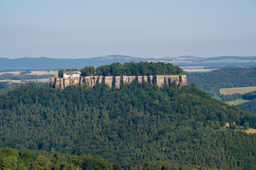 Fortified fortress Königstein in the national park Saxon Switzerland, Germany. Favorite tourist...
