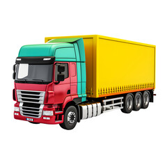 Truck cargo isolated on transparent background Generative AI	