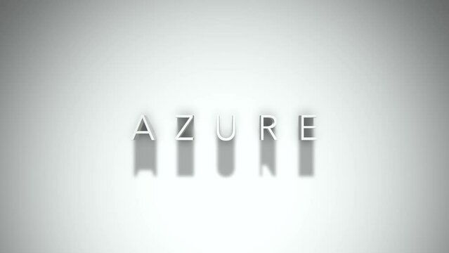 Azure 3D title animation text with shadows on a white background