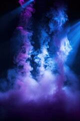 Abstract smoky purpleblue background with spot light as wallpaper background illustration, purple smoke