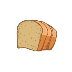 whole grain bread illustration on white background - 693227376