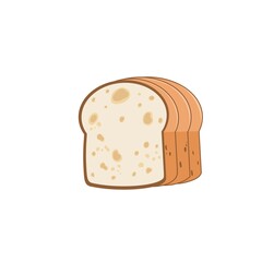 while wheat bread illustration on white background - 693227389