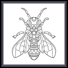 Stinger bee mandala arts isolated on white background.