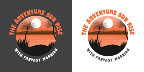 Sunrise or sunset typography t-shirt design.