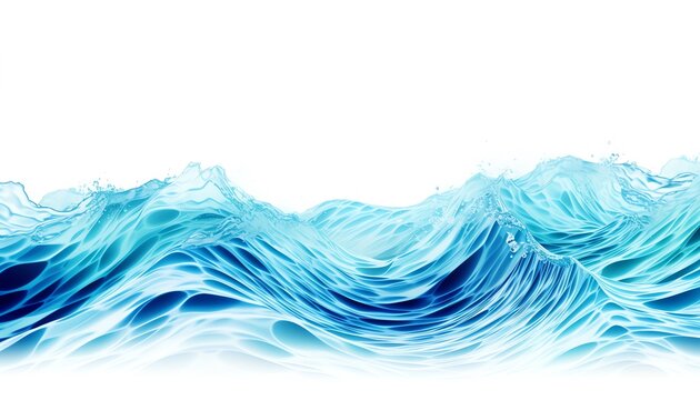 a blue water waves with white background