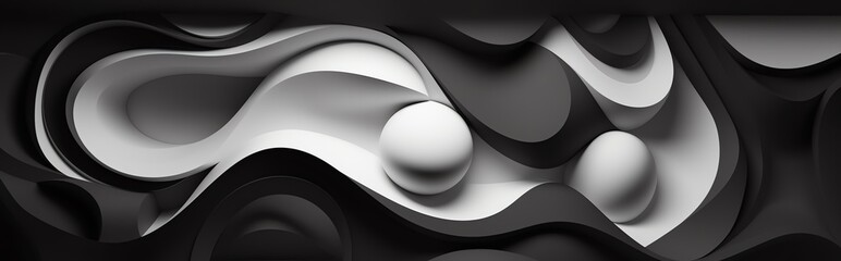 a white ball on a black and white background - Powered by Adobe