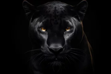 Foto op Plexiglas a black panther with yellow eyes © VEROPRO