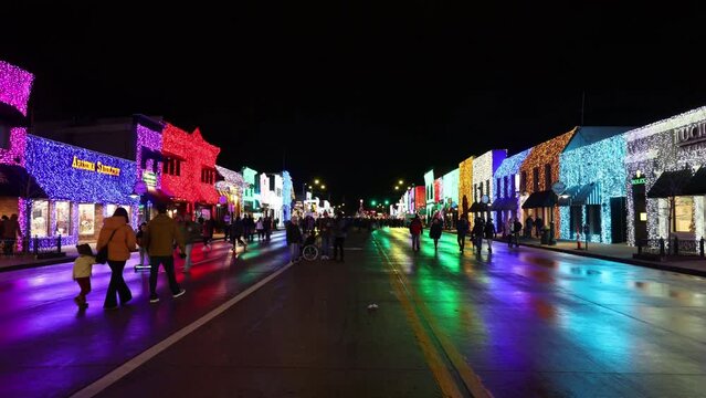 Time lapse of Holiday lights in downtown Rochester Michigan