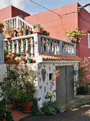 Fototapeta na wymiar Kanarische Häuser in Barlovento auf La Palma