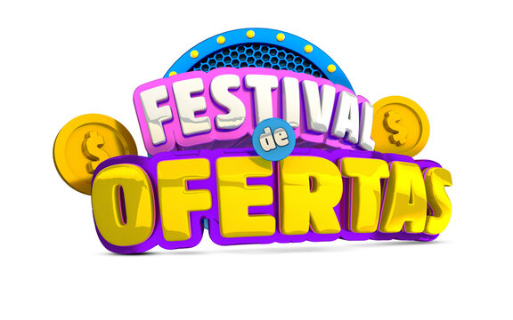 Selo Promocional para composi&ccedil;&atilde;o Festival de Ofertas 3D
