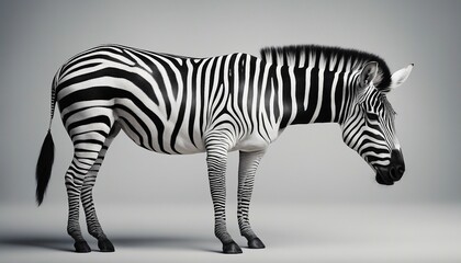 Fototapeta na wymiar zebra on a gray background with shadow