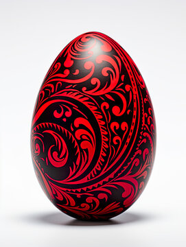 Colorful painted egg on a white background.