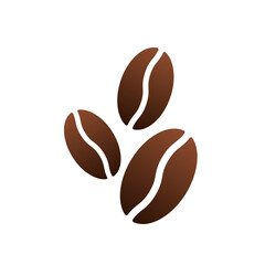 Coffee beans icon. Stylized brown gradient illustration on white background. Best for polygraphy, stickers, web, logo creation and branding design.