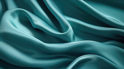 A close up of a blue silk fabric.