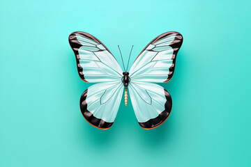 Glasswing Butterfly on Turquoise