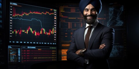 East Indian Male Financial Advisor Occupation Profession Good Looking Concept Generative AI - obrazy, fototapety, plakaty