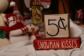 Naklejka na ściany i meble Snowman Kisses Sign