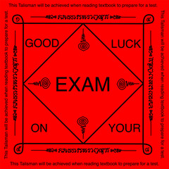 modern talisman for good luck on your exam. The numbers 1 4 5 8 and Alphabet from the five rows yant mean good fortune and success.
