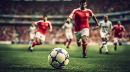 Close up of a soccer player in action  - obrazy, fototapety, plakaty
