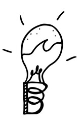 imaginative ocean wave lightbulb and mirror