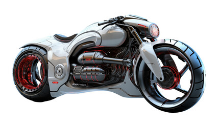 Futuristic motorcycle on transparent background. Generative AI - obrazy, fototapety, plakaty