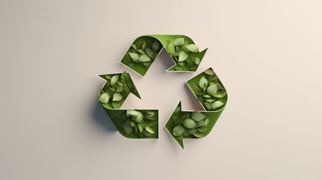 Recycle symbol on clean background