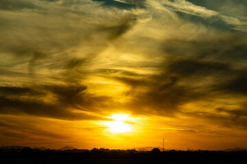 sunset in the mountains