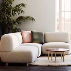Fototapeta na wymiar Living Room Sofa Set. Interior Design for Living Rooms