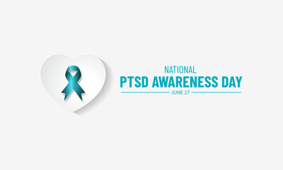 National PTSD Awareness Day June 27 Background Vector Illustration 