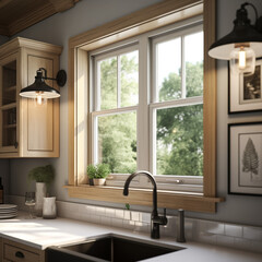 Kitchen Window Design. Interior Designing. Minimalistic