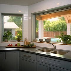 Kitchen Window Design. Interior Designing. Minimalistic