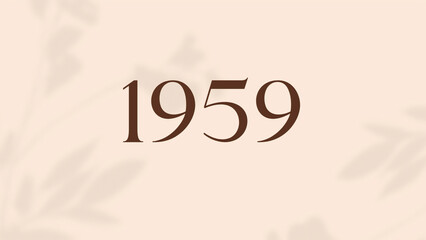 Vintage 1959 birthday, Made in 1959 Limited Edition, born in 1959 birthday design. 3d rendering flip board year 1959.