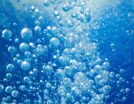 水　海　川　水中　泡　イメージ　AI生成画像