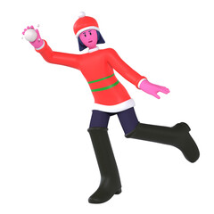 Fight war snowball playing snow