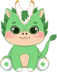Happy Chinese New Year with Dragon or Year of Dragon