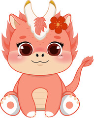 Happy Chinese New Year with Dragon or Year of Dragon