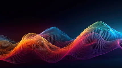 Glasschilderij Fractale golven Abstract wave background 
