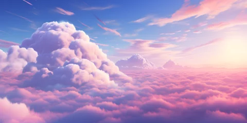 Foto op Aluminium colorful pink and blue cloud background,  painted watercolor pastel sky cloud background © Muhammad Irfan