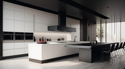 Modern minimalist kitchen design, interior architect design