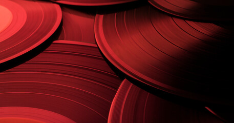 color music background with vinyl records