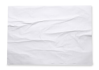 Obraz premium White crumpled sheet of paper on light grey background, top view. Wall poster