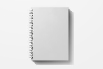 a5 wire bound spiral ring binder diary corporate notebook planner realistic mockup design template isolated in white background 3d rendering illustration - obrazy, fototapety, plakaty