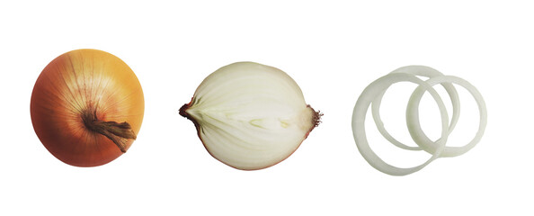 set fresh raw onion on transparent background png - obrazy, fototapety, plakaty