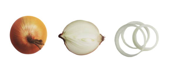 set fresh raw onion on transparent background png