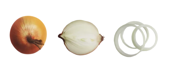 Foto op Plexiglas set fresh raw onion on transparent background png © Nofi