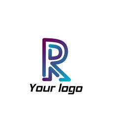 Title: Logo with letter R simple design gradient color isolated on white background